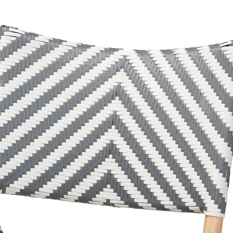 Chaise de bistrot moderne en rotin naturel tressé, de style français