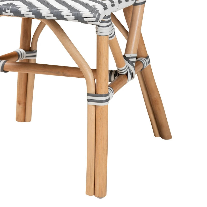 Chaise de bistrot moderne en rotin naturel tressé, de style français