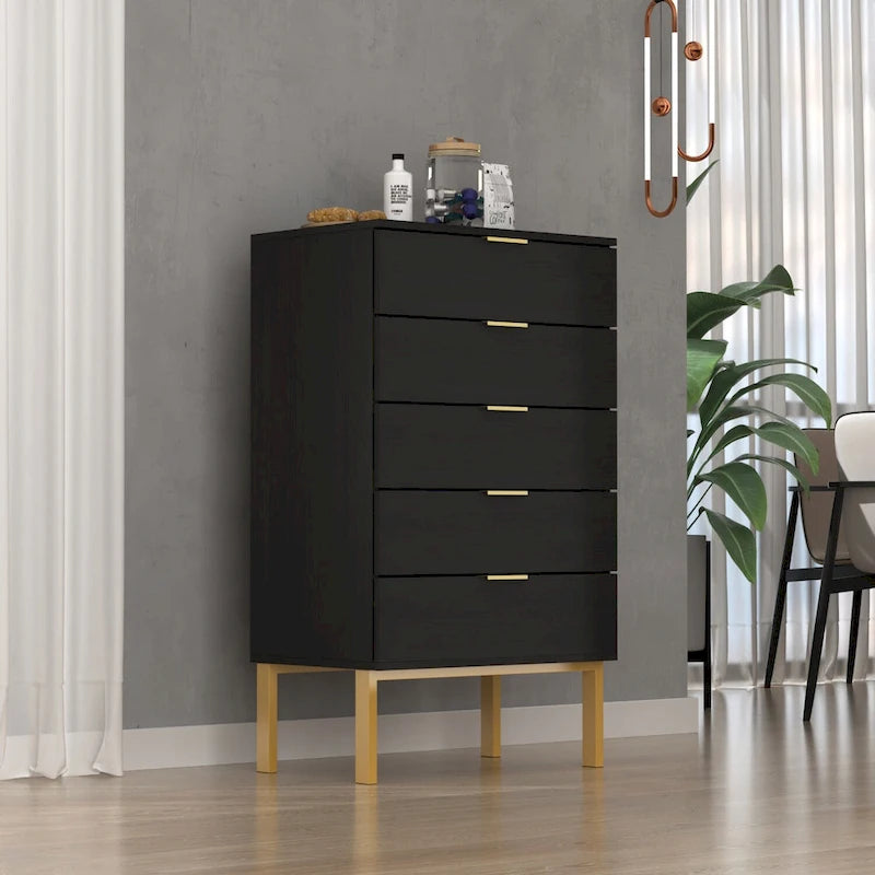 Commode 5 tiroirs Table de chevet Meuble de rangement