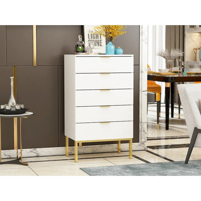 Commode 5 tiroirs Table de chevet Meuble de rangement