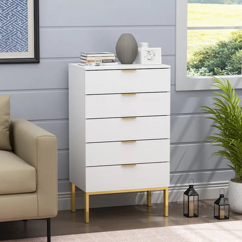 Commode 5 tiroirs Table de chevet Meuble de rangement