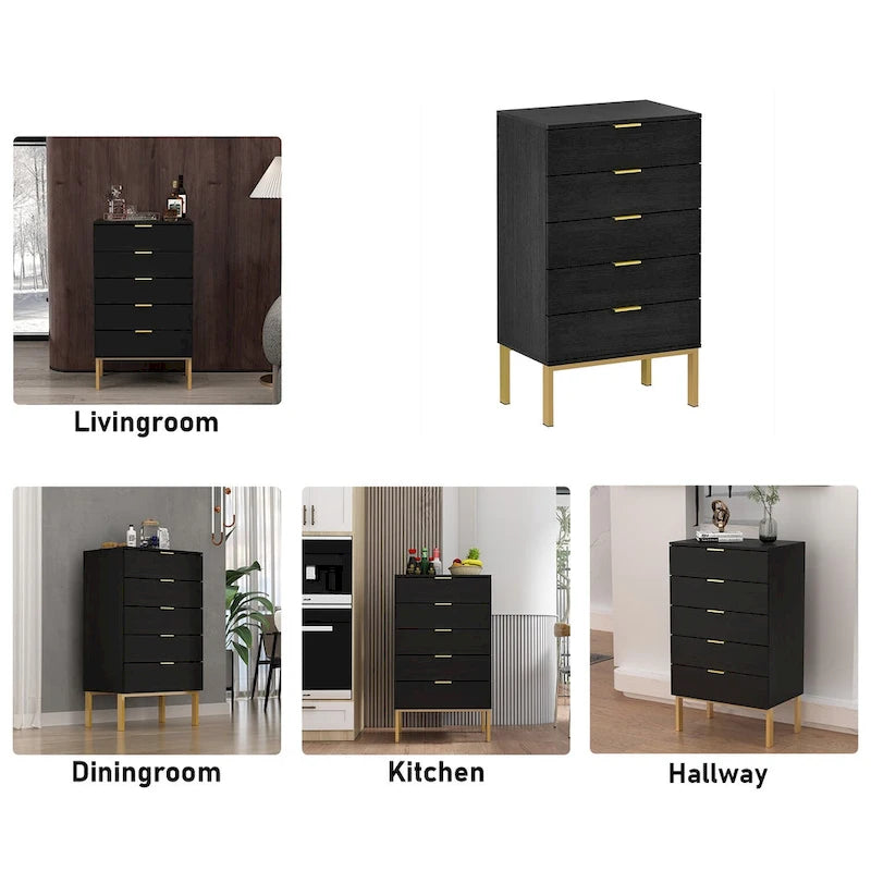 Commode 5 tiroirs Table de chevet Meuble de rangement