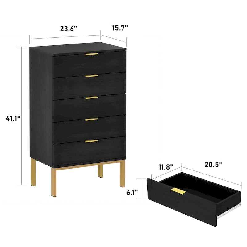 Commode 5 tiroirs Table de chevet Meuble de rangement