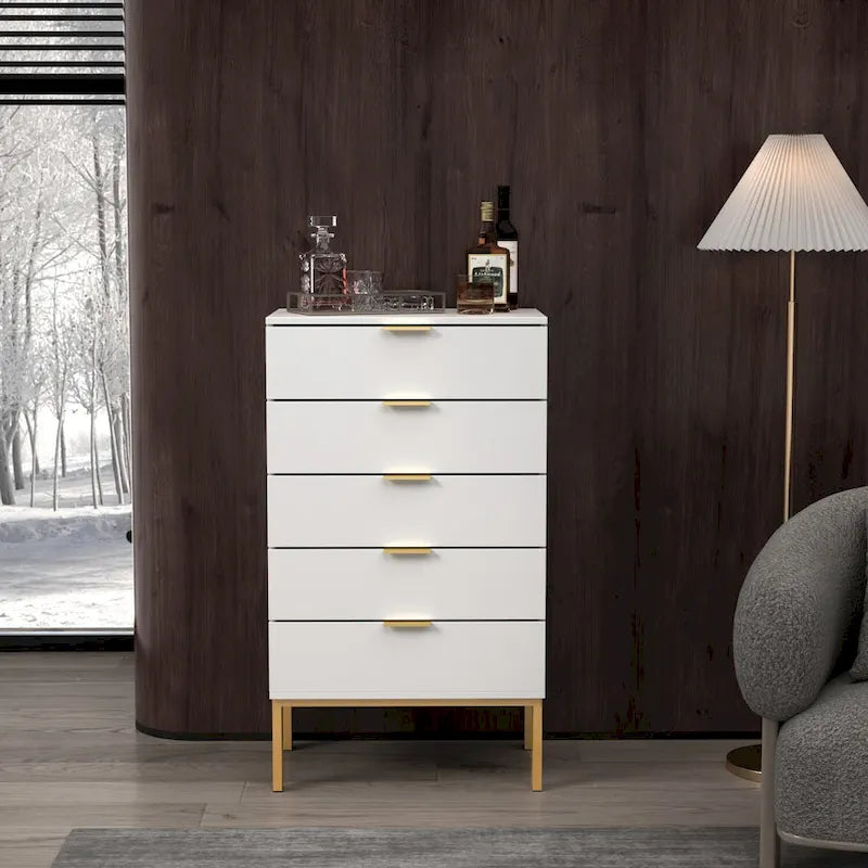 Commode 5 tiroirs Table de chevet Meuble de rangement