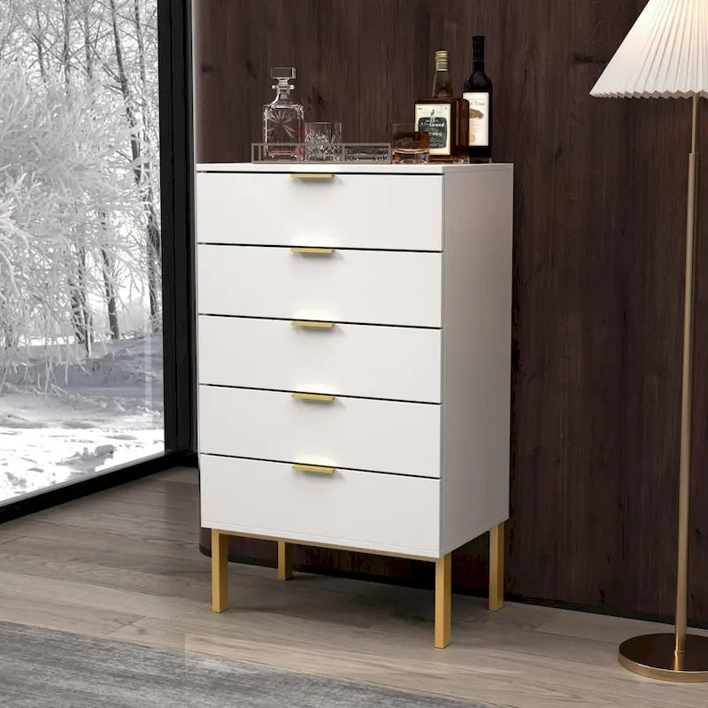 Commode 5 tiroirs Table de chevet Meuble de rangement