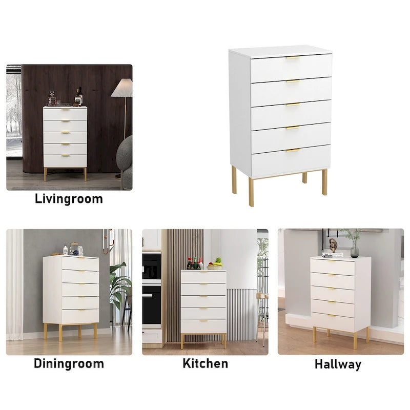 Commode 5 tiroirs Table de chevet Meuble de rangement