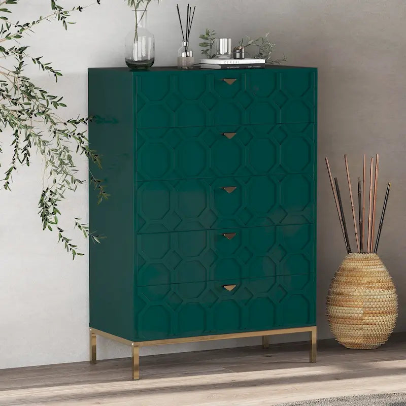 Commode en bois à 5 tiroirs
