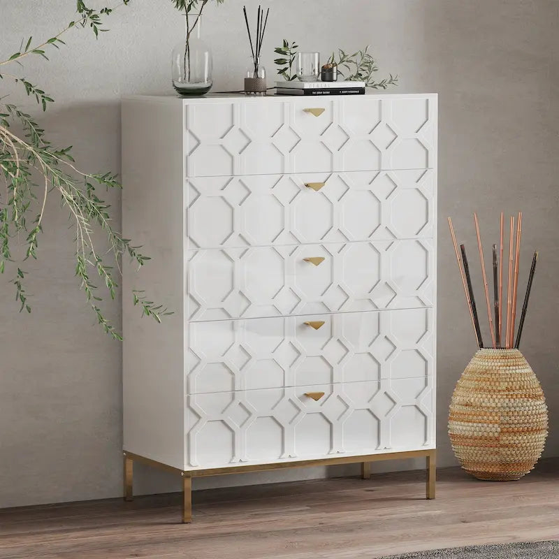 Commode en bois à 5 tiroirs