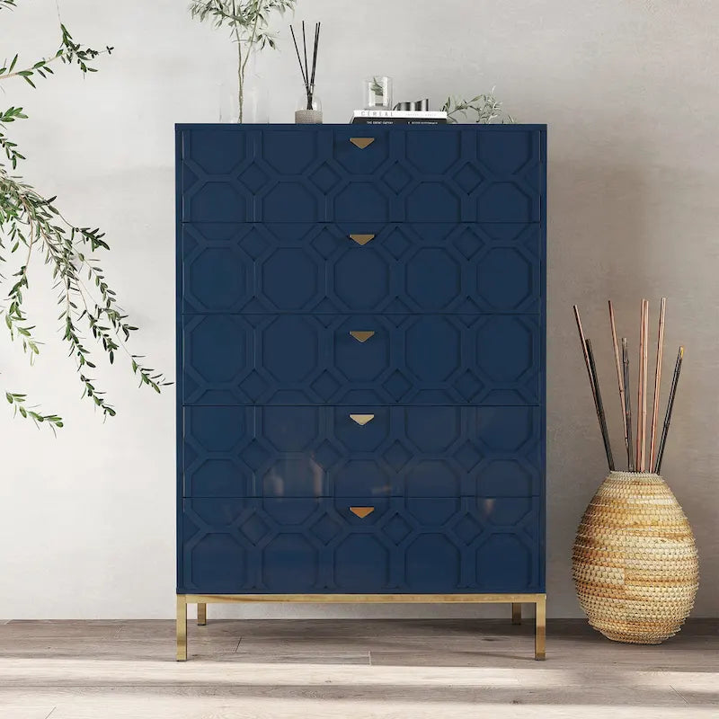 Commode en bois à 5 tiroirs