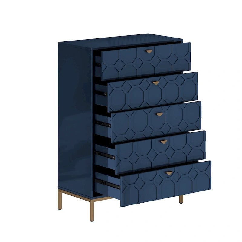 Commode en bois à 5 tiroirs