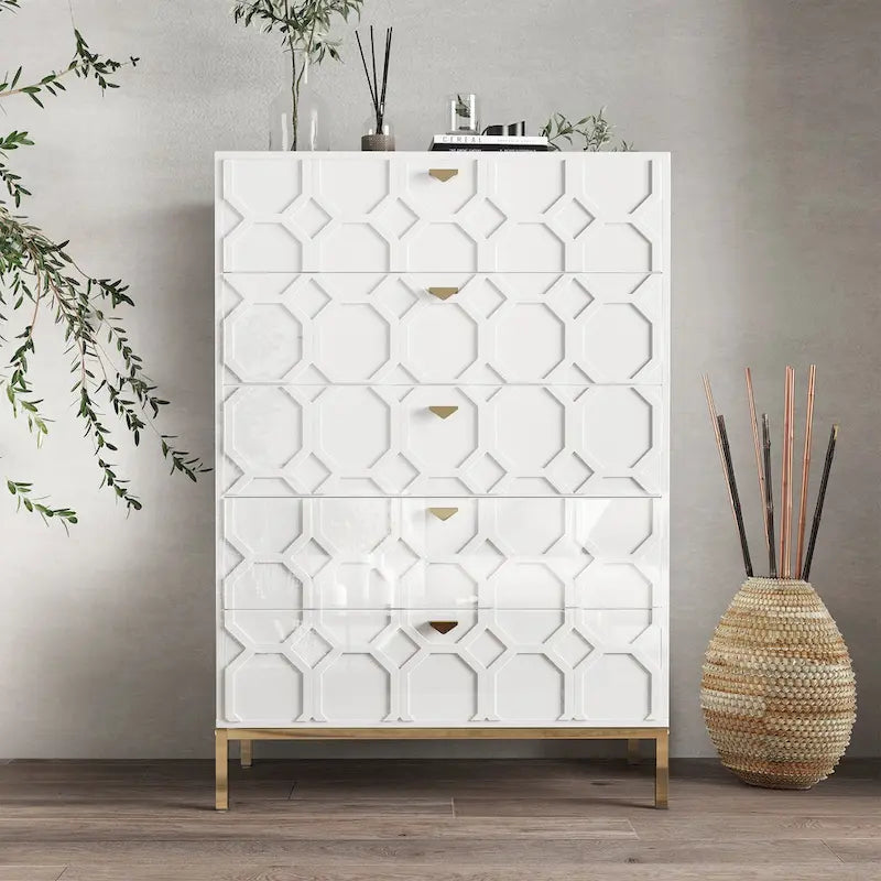 Commode en bois à 5 tiroirs