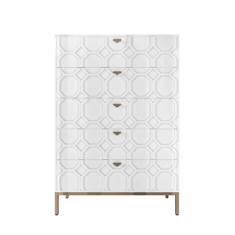 Commode en bois à 5 tiroirs