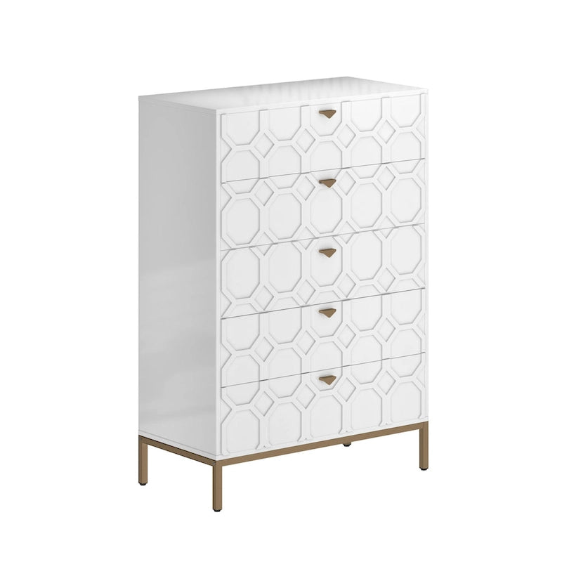 Commode en bois à 5 tiroirs