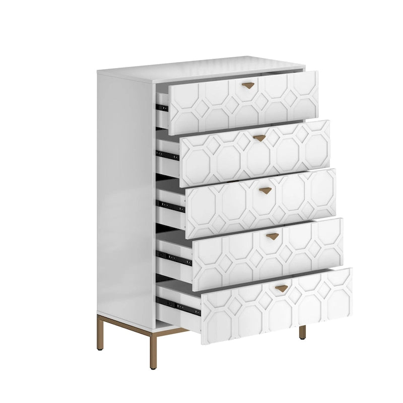 Commode en bois à 5 tiroirs