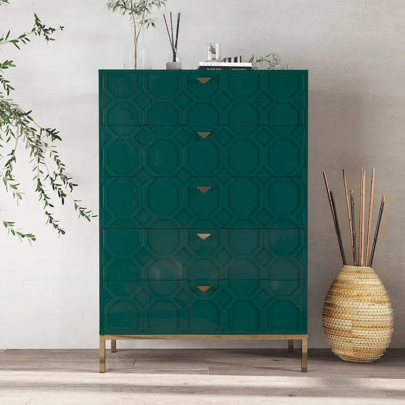 Commode en bois à 5 tiroirs