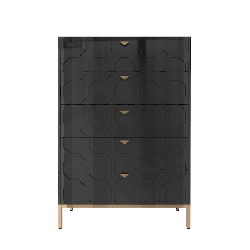 Commode en bois à 5 tiroirs