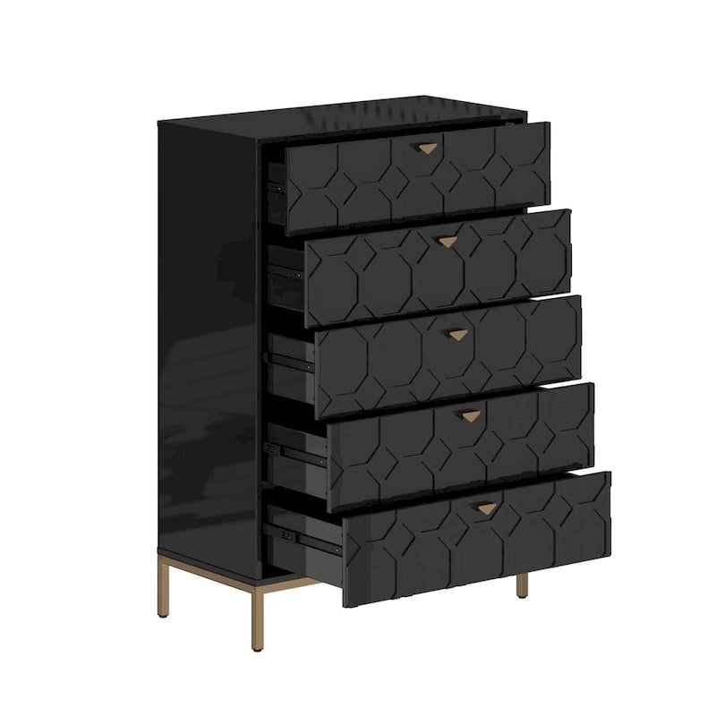 Commode en bois à 5 tiroirs