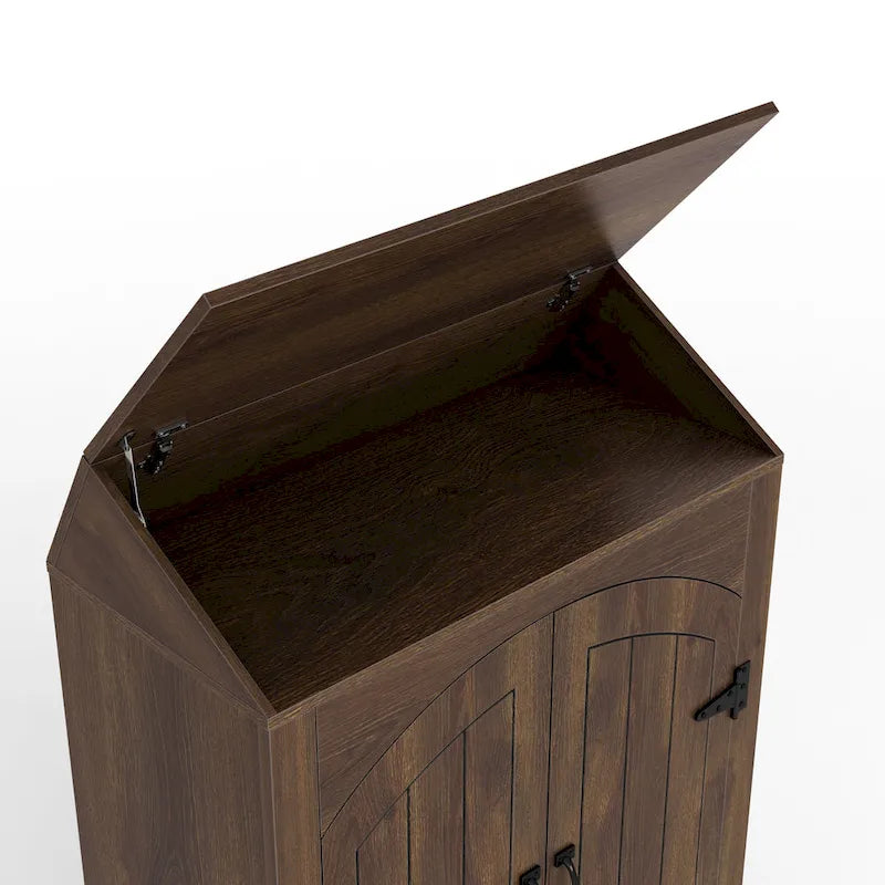 Meuble à chaussures de ferme réglable à 4 étagères et double porte