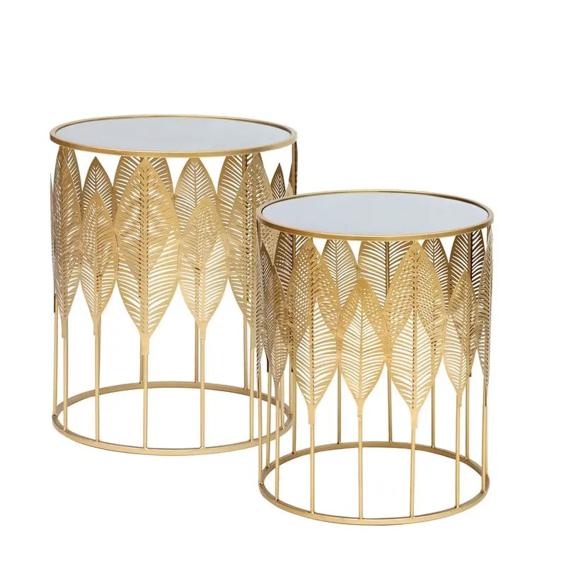 Tables d'appoint feuilles d'or, tables de chevet, tables basses d'appoint