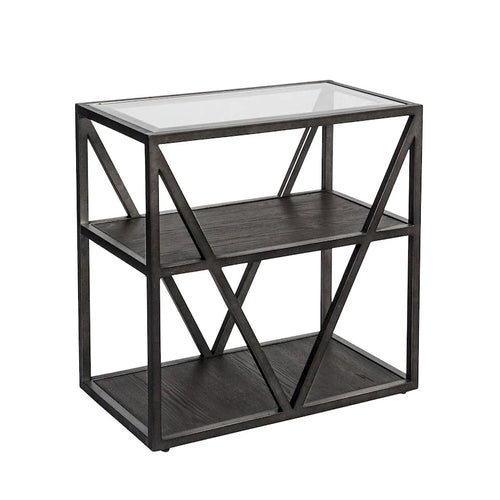 Table d'appoint à suspendre Cobblestone Brown avec cire gris poudré