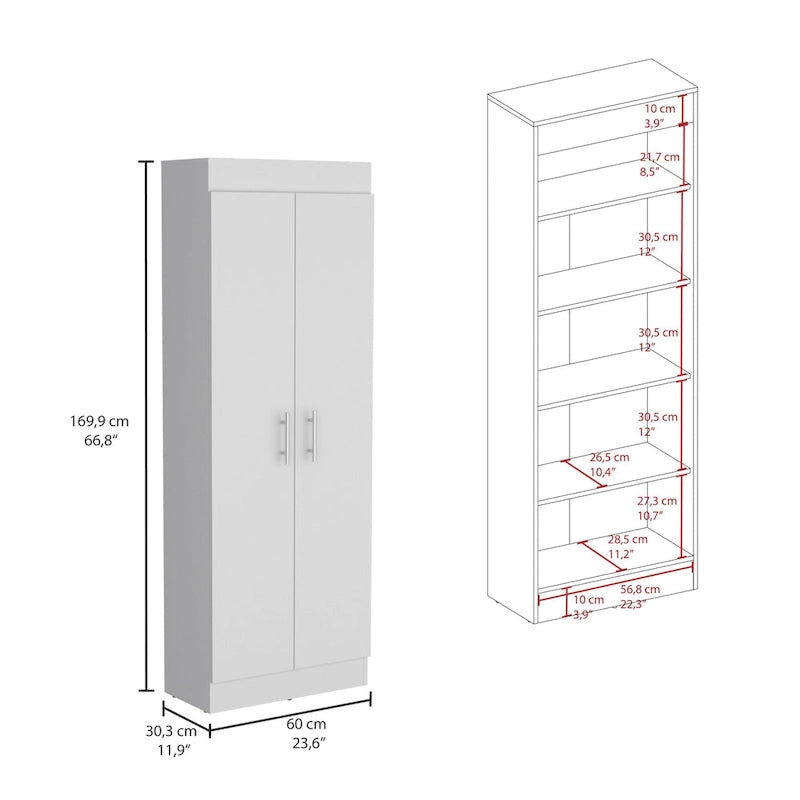 Meuble de garde-manger, design compact à 2 portes