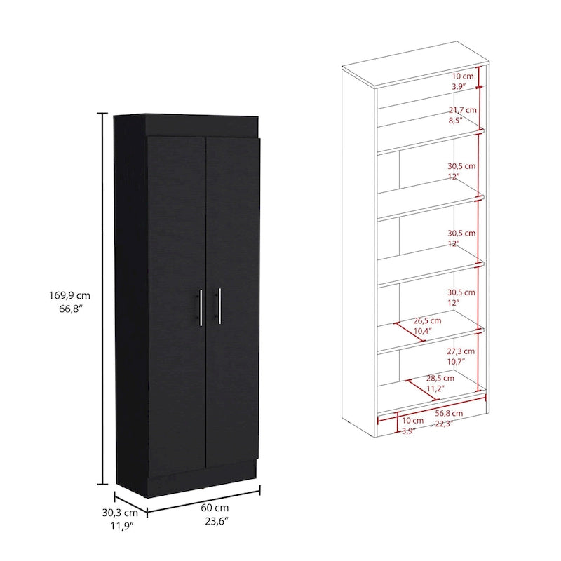 Meuble de garde-manger, design compact à 2 portes