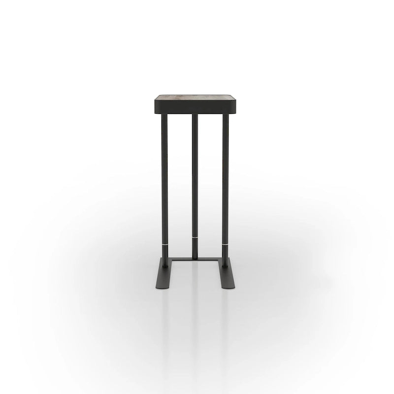 Table d'appoint industrielle en métal en C avec ouverture coulissante par le haut