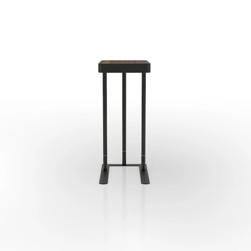 Table d'appoint industrielle en métal en C avec ouverture coulissante par le haut