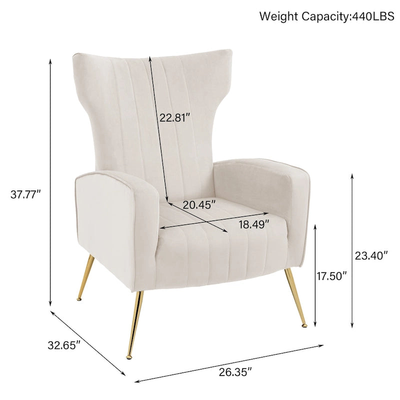 Fauteuil cabriolet d'appoint rembourré