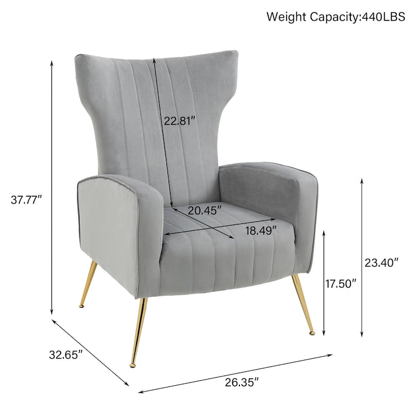Fauteuil cabriolet d'appoint rembourré