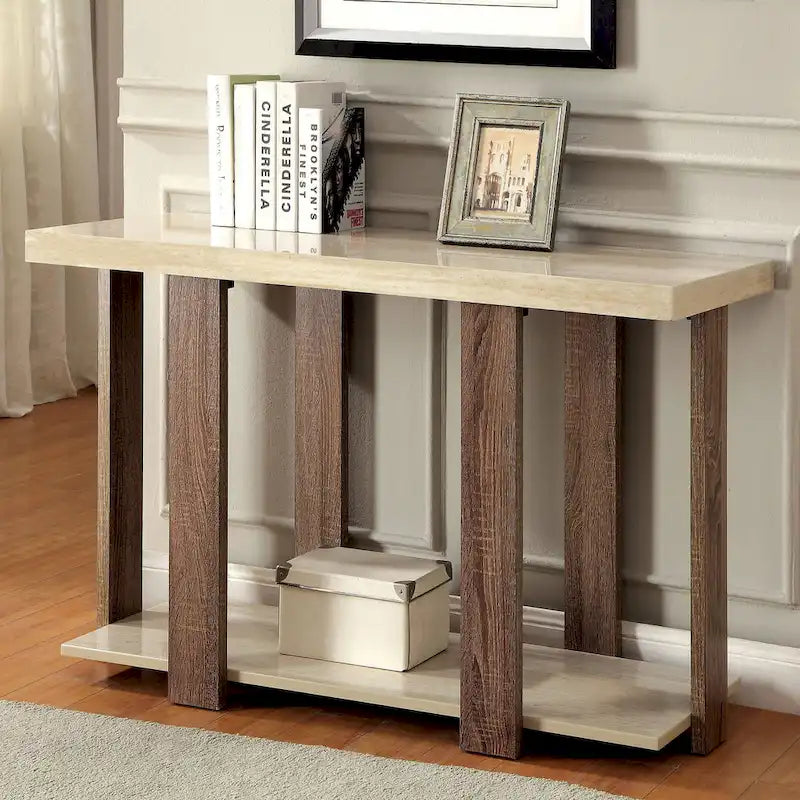 Table console à 1 étagère en bois moderne