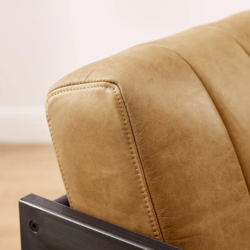 Fauteuil d'appoint de salon en cuir véritable