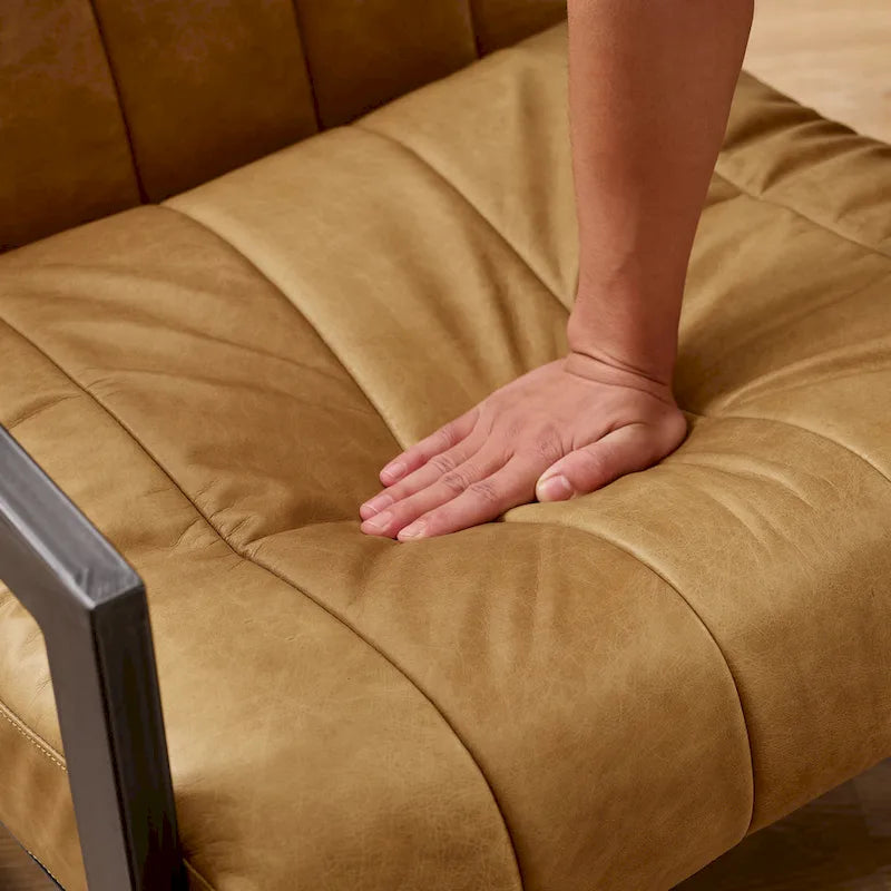 Fauteuil d'appoint de salon en cuir véritable
