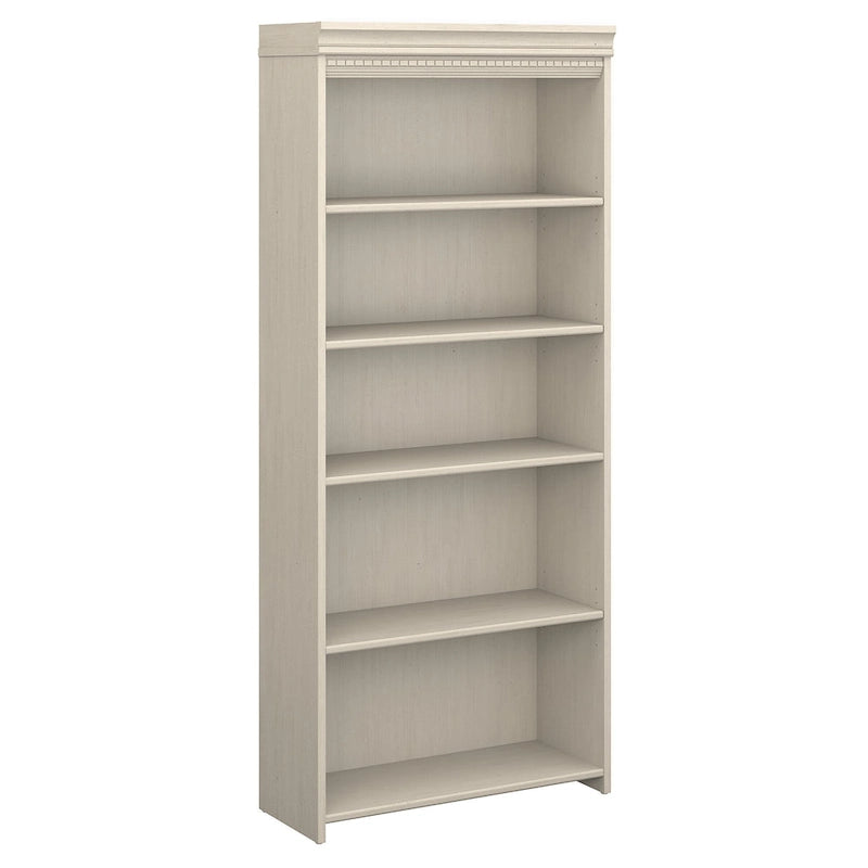 Bibliothèque 5 étagères blanc antique