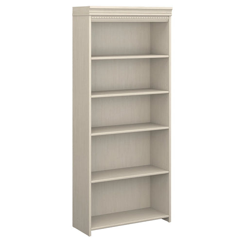 Bibliothèque 5 étagères blanc antique