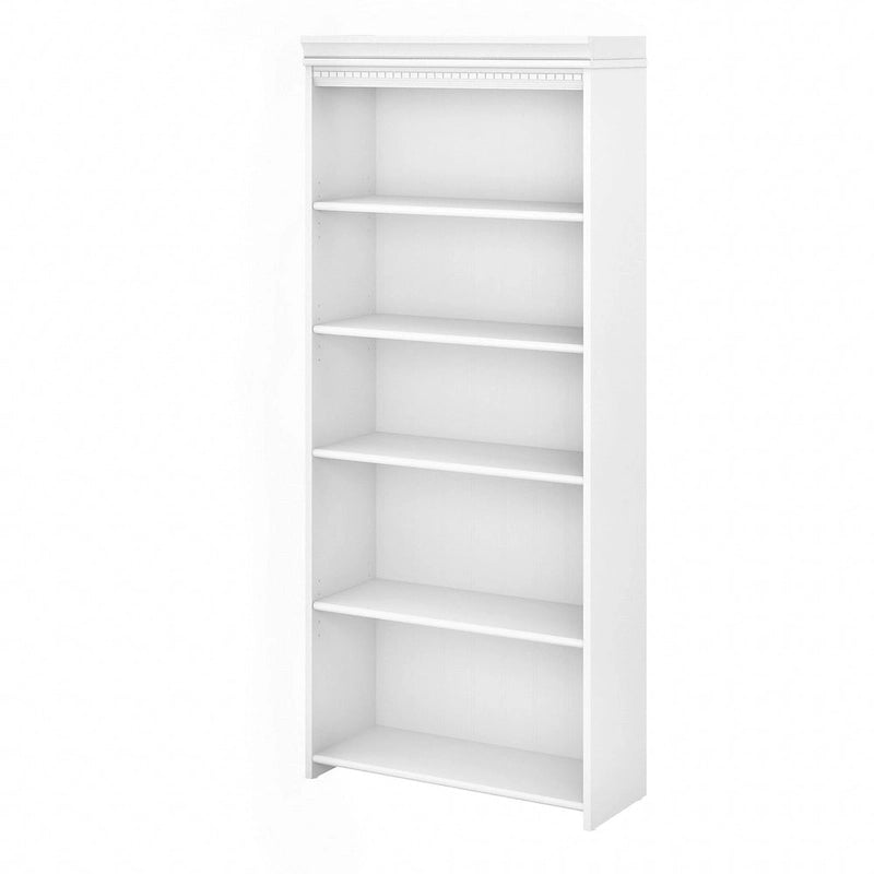 Bibliothèque 5 étagères blanc antique