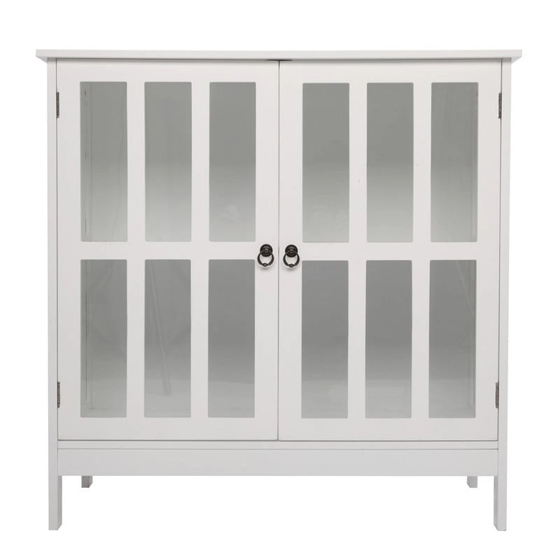 Meuble de rangement d'appoint autoportant avec porte transparente