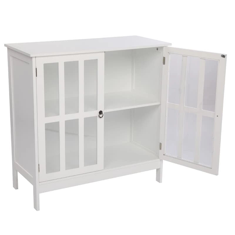 Meuble de rangement d'appoint autoportant avec porte transparente