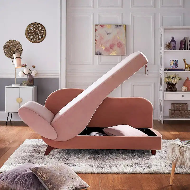 Chaise longue de rangement bicolore