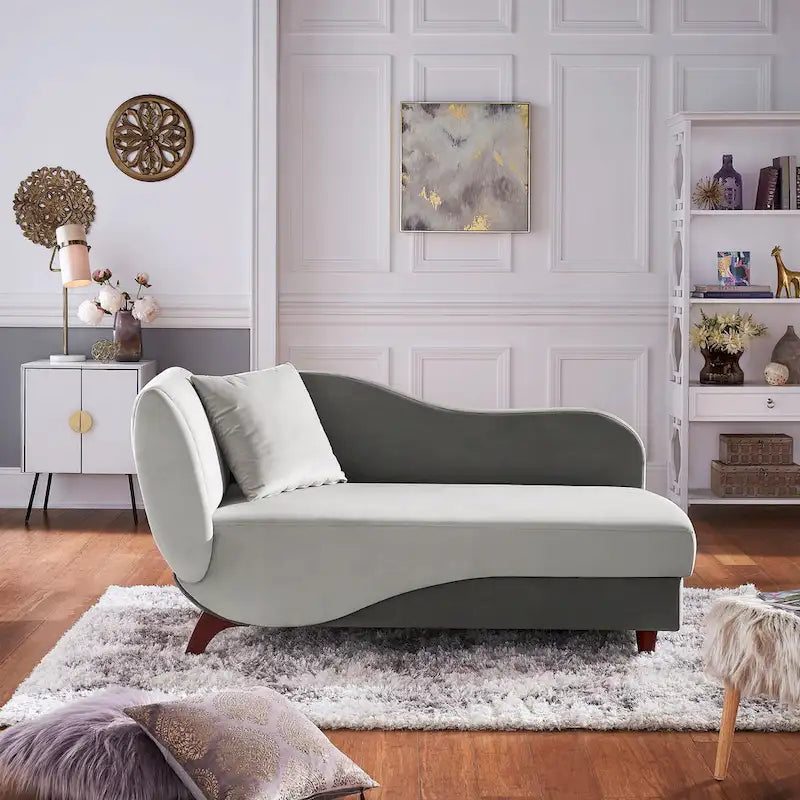 Chaise longue de rangement bicolore