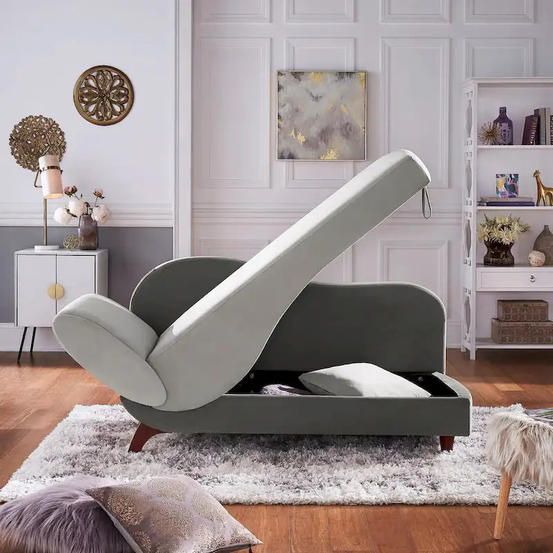 Chaise longue de rangement bicolore