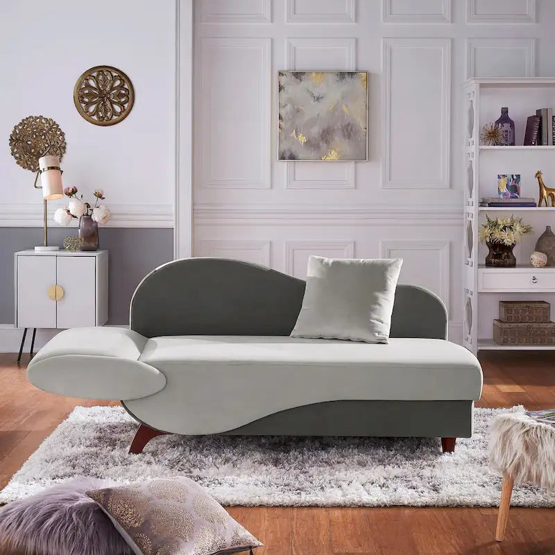 Chaise longue de rangement bicolore