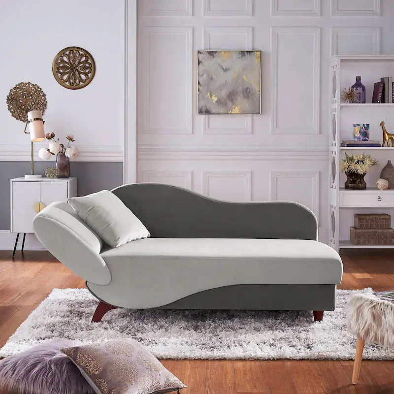 Chaise longue de rangement bicolore