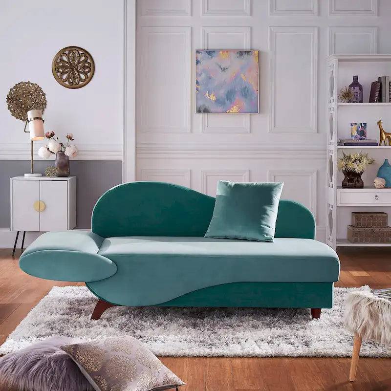 Chaise longue de rangement bicolore