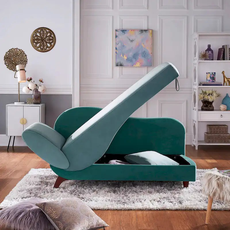 Chaise longue de rangement bicolore