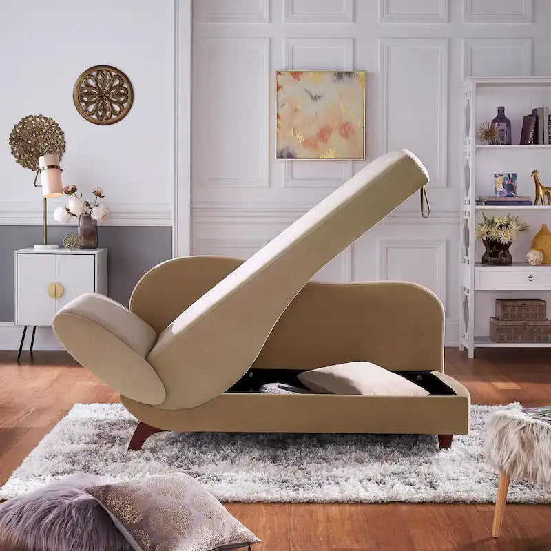 Chaise longue de rangement bicolore