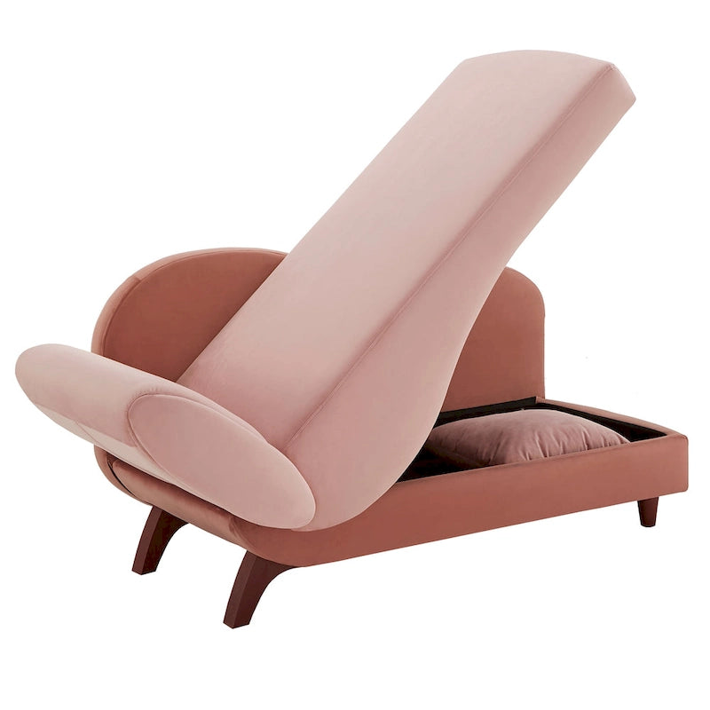 Chaise longue de rangement bicolore