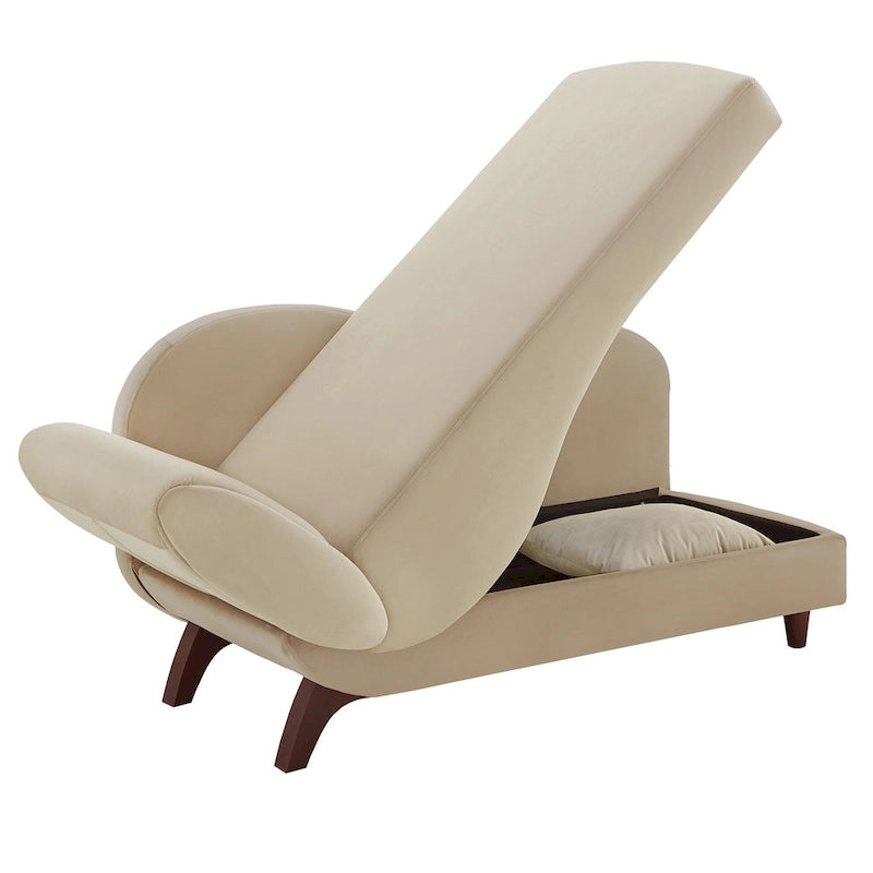 Chaise longue de rangement bicolore