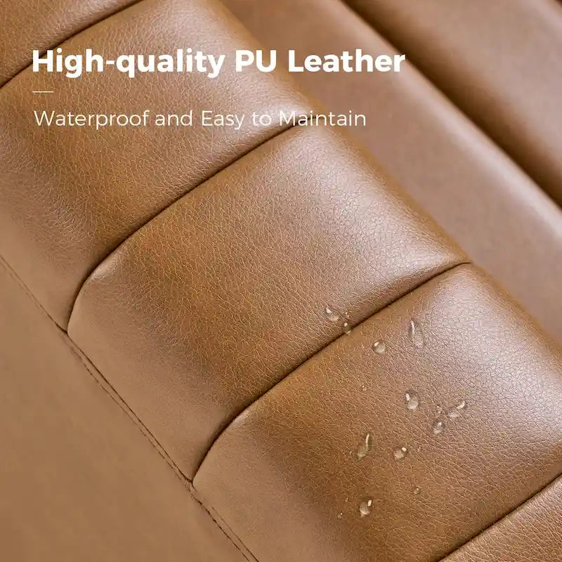 Fauteuil pivotant moderne en cuir tapissé