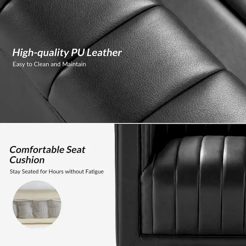 Fauteuil pivotant moderne en cuir tapissé